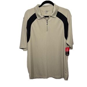 Grand Slam Golf Short Sleeve Polo Shirt Size Large Olive Green with Black NWT